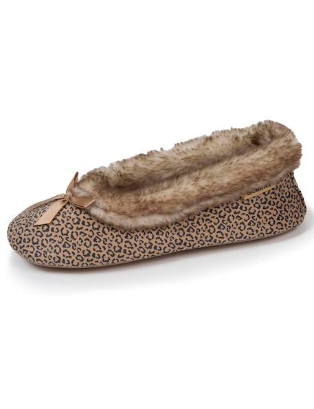 Chaussons ballerines semelle ultra-souple, confortables, semelle à mémoire de forme Léopard+Marine 6 - vertbaudet enfant 