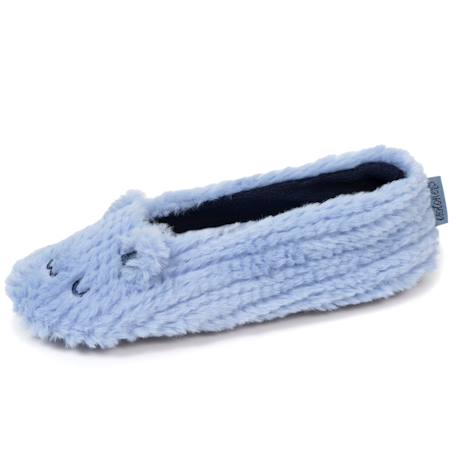 Chaussons ballerines imitation fourrure, semelle antidérapante Bleu 1 - vertbaudet enfant 