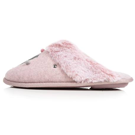 Chaussons mules chat fantaisie Gris+Rose chiné 9 - vertbaudet enfant 
