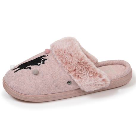Chaussons mules ultra confortables et légers, mousse à mémoire de forme Gris chiné+Rose chiné 7 - vertbaudet enfant 