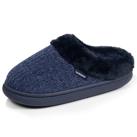 Chaussons mules semelle bloup extra confort Beige+Marine lurex+Noir 7 - vertbaudet enfant 