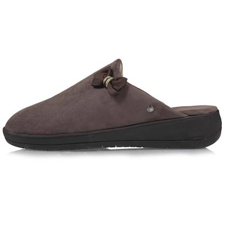 Chaussons mules petit talon de 4,5 cm Noir+Taupe 9 - vertbaudet enfant 