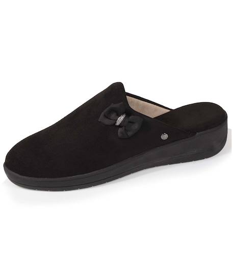 Chaussons mules petit talon de 4,5 cm Noir+Taupe 6 - vertbaudet enfant 