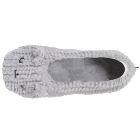 Chaussons ballerines imitation fourrure, semelle antidérapante Gris 2 - vertbaudet enfant 