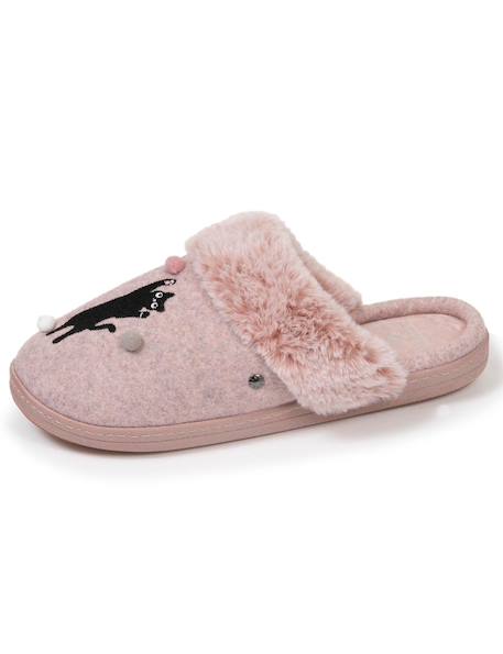 Chaussons mules ultra confortables et légers, mousse à mémoire de forme Gris chiné+Rose chiné 12 - vertbaudet enfant 