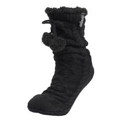 Vêtements de grossesse-Chaussettes d'intérieur maille torsadée - fourrées, antidérapantes