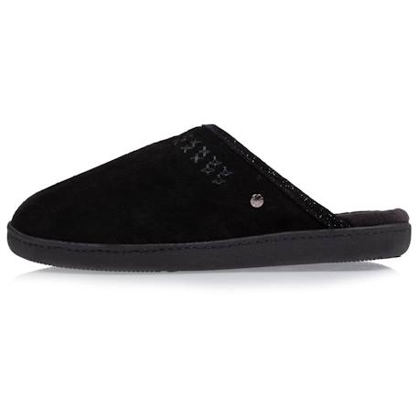 Chaussons mules ultra confortables et légères, en coton biologique et semelle à mémoire de forme Noir+Taupe 3 - vertbaudet enfant 