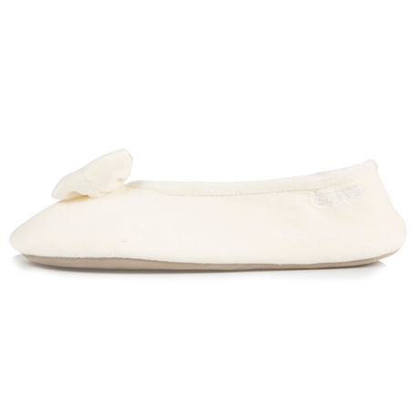 Chaussons ballerines ultra confortables, semelle en cuir, détail grand nœud Aubergine+Bleu canard+Bleu canardfleurs+Girafe+Gris chiné clair+Ivoire+Rayure marinière+Rayuresbleues+Rouge+Sauge+Vert d'eau 33 - vertbaudet enfant 