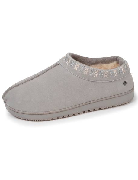 Chaussons bottillons dessus cuir, semelle confort Gris+Noir nacré 6 - vertbaudet enfant 