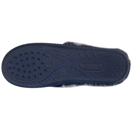 Chaussons mules semelle ergonomique confort, velours Marine+Noir+Rayures 5 - vertbaudet enfant 
