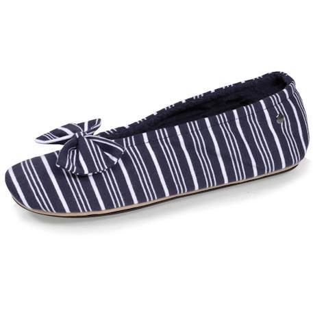 Chaussons ballerines grand nœud et semelle gomme Rayure marinière 1 - vertbaudet enfant 