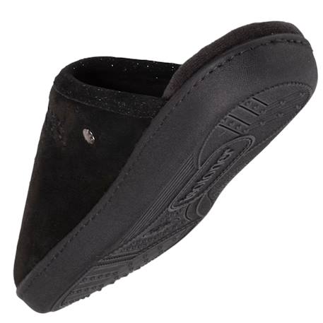 Chaussons mules ultra confortables et légères, en coton biologique et semelle à mémoire de forme Noir+Taupe 5 - vertbaudet enfant 
