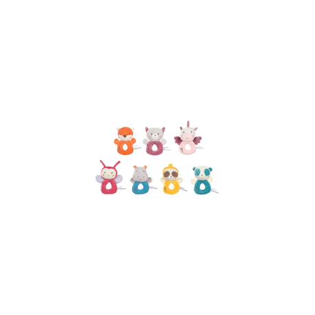 Hochet bebe bamboo - chat - 14 cm s/carte Gris 2 - vertbaudet enfant 
