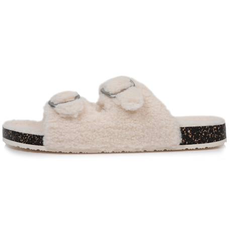 Chaussons mules ouvertes amorti talon, confort à la marche Ivoire+Léopard 4 - vertbaudet enfant 