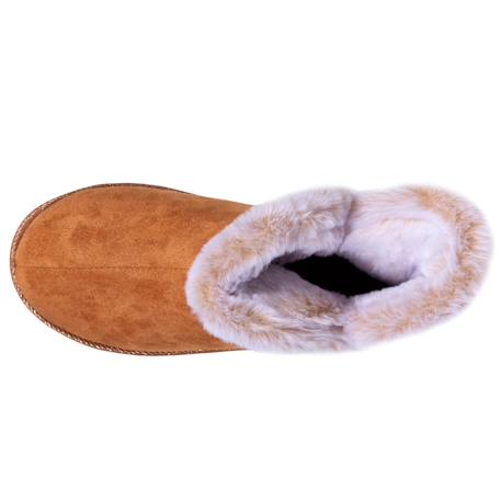 Chaussons bottillons ultra confortables et chauds, interieur et bordure en fausse fourrure Camel+Gris+Noir 2 - vertbaudet enfant 