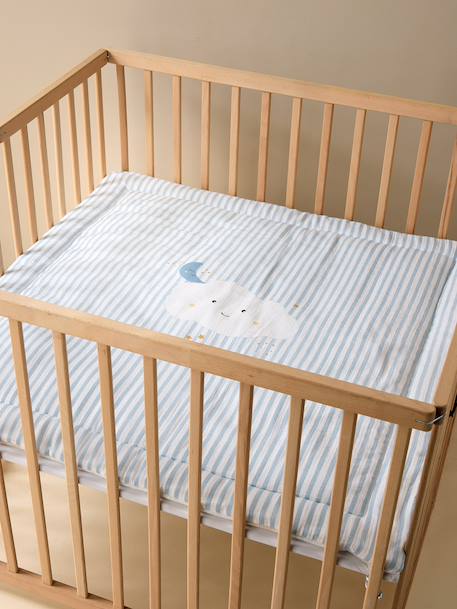 Couverture / Fond de parc bébé en gaze de coton DANS LES NUAGES rayé bleu 4 - vertbaudet enfant 