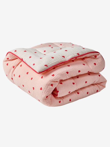 Tapis de sol / Fond de parc gaze de coton MON COEUR rose imprimé 3 - vertbaudet enfant 