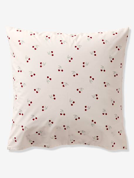 Parure housse de couette et taie d'oreiller CERISES RAYURES avec coton recyclé rayé rouge 8 - vertbaudet enfant 