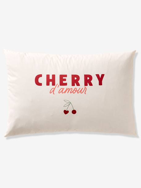 Parure housse de couette et taie d'oreiller CERISES RAYURES avec coton recyclé rayé rouge 9 - vertbaudet enfant 