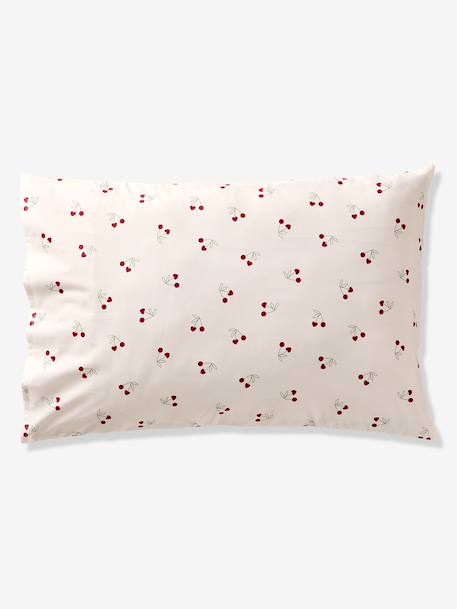 Parure housse de couette et taie d'oreiller CERISES RAYURES avec coton recyclé rayé rouge 10 - vertbaudet enfant 