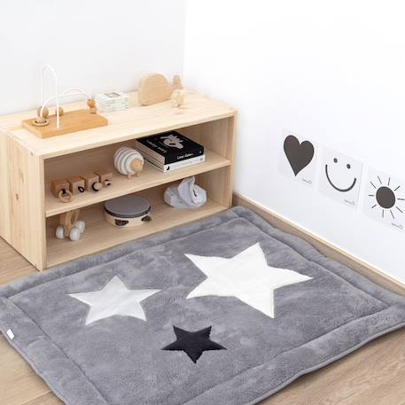 Tapis de parc - douceur moelleuse Stars ecru+Stars grizou 8 - vertbaudet enfant 