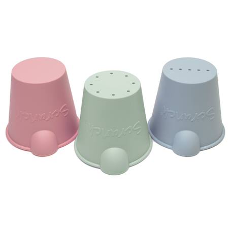 Set de 3 seaux de bain pour enfants – Jouets d’eau souples et colorés pour bain et plage Multicolore 3 - vertbaudet enfant 
