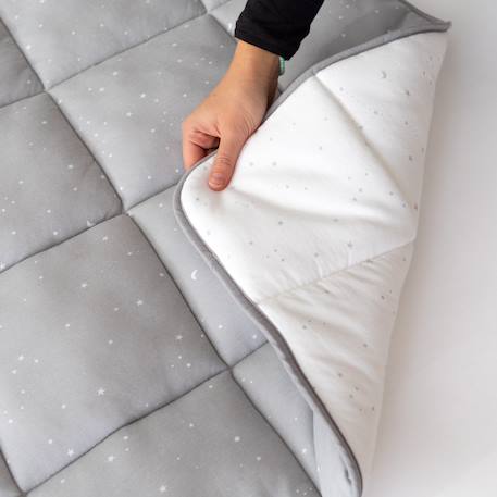 Tapis de parc et jeu -  pady jersey - jersey Stars ecru+Stars grizou 12 - vertbaudet enfant 