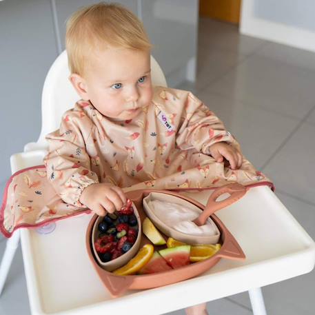 Bavoir manches longues nomade taille unique foxes Rose 3 - vertbaudet enfant 