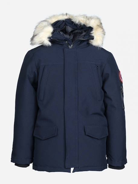 Parka à capuche Bleu foncé+Noir 1 - vertbaudet enfant 