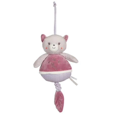 Boîte à musique bebe bamboo - chat - 26 cm Gris 1 - vertbaudet enfant 