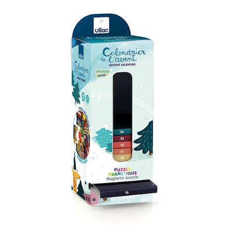 Calendrier de l'avent puzzle magnétique Bleu 3 - vertbaudet enfant 
