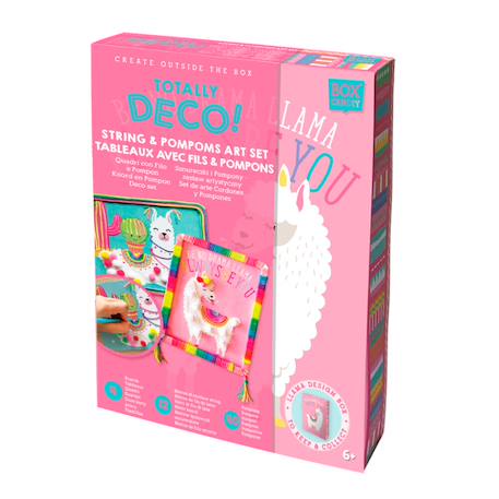 Kit créatif lamas – Totally Deco! String & Pompoms Art Set Multicolor 1 - vertbaudet enfant 