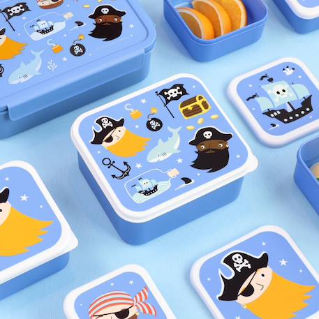 Lot de 4 boîtes à goûter Bleu, noir, jaune 4 - vertbaudet enfant 