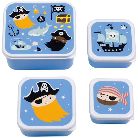 Lot de 4 boîtes à goûter Bleu, noir, jaune 2 - vertbaudet enfant 