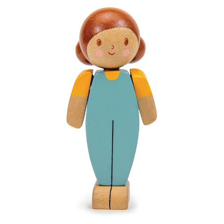 Poupée en bois pour maison de poupée - collection famille - mère Multicolore 1 - vertbaudet enfant 