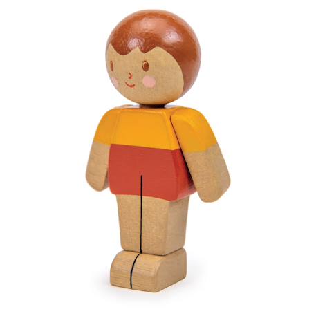 Poupée en bois pour maison de poupée - collection famille - fils Multicolore 4 - vertbaudet enfant 