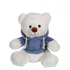 Jouet-Peluche - sweat friends color ourson bleu gris en peluche - 22 cm