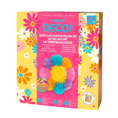 Kit coussin marguerite – Totally Deco Daisy Latch Hook Pillow Set Multicolor 1 - vertbaudet enfant 