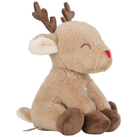 Coffret cadeau noël, doudou, un hochet et une peluche renne Marron, rouge, jaune 3 - vertbaudet enfant 