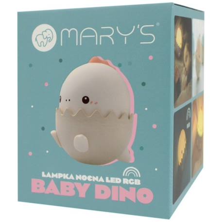 Veilleuse rechargeable bébé dinosaure bleu Rose, blanc+Vert d'eau, blanc 3 - vertbaudet enfant 