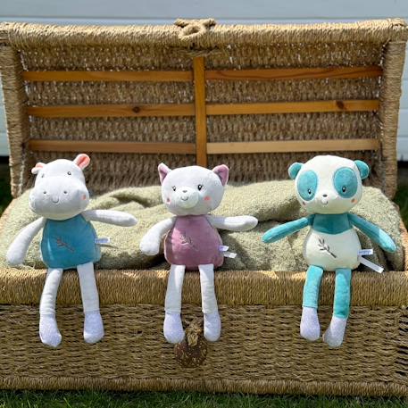 Peluche - pantin bamboo bebe chat - 24 cm s/carte Gris 4 - vertbaudet enfant 