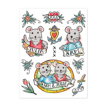 Sam et julia - maison des souris autocollants tatouages Multicolor 4 - vertbaudet enfant 