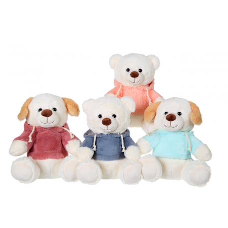 Peluche - peluche sweat friends color chien bleu clair en peluche - 40 cm Bleu 5 - vertbaudet enfant 
