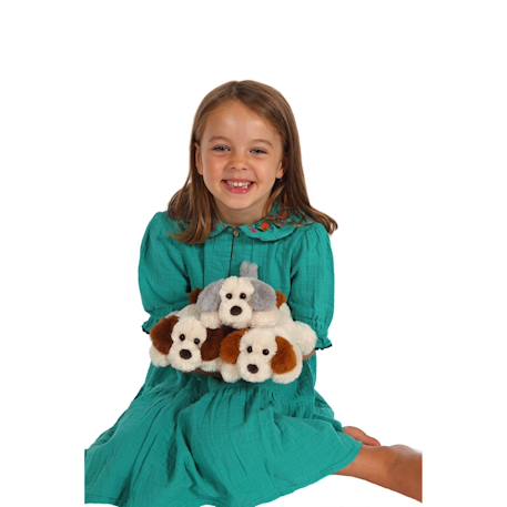 Peluche chien allongé Douceur 20 cm Beige 4 - vertbaudet enfant 