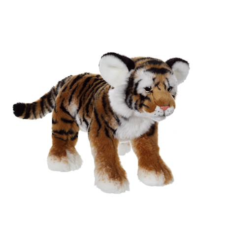Peluche - fauve allongé 30 cm -tigre brun Noir 1 - vertbaudet enfant 