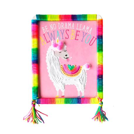 Kit créatif lamas – Totally Deco! String & Pompoms Art Set Multicolor 2 - vertbaudet enfant 