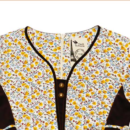 Robe liberty  à manches longues   margot Jaune marron 4 - vertbaudet enfant 