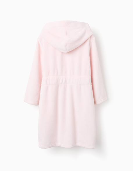 Peignoir en coraline avec capuche et ceinture Rose clair 2 - vertbaudet enfant 