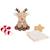 Coffret cadeau noël, doudou, un hochet et une peluche renne Marron, rouge, jaune 1 - vertbaudet enfant 