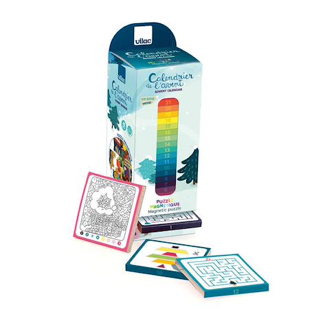 Calendrier de l'avent puzzle magnétique Bleu 1 - vertbaudet enfant 
